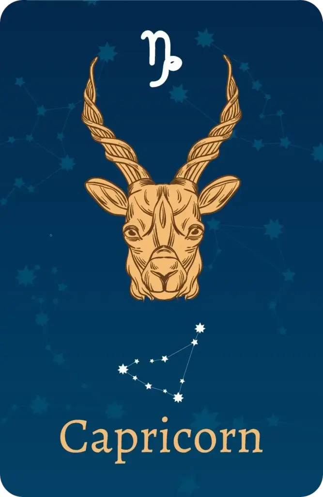 Signe du zodiaque Capricorne avec représentation des étoiles