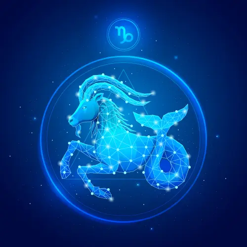 Représentation de la constellation du Capricorne, symbole inclus