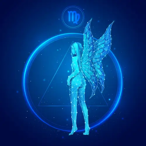 Représentation du signe astrologique de la Vierge , symbole inclus