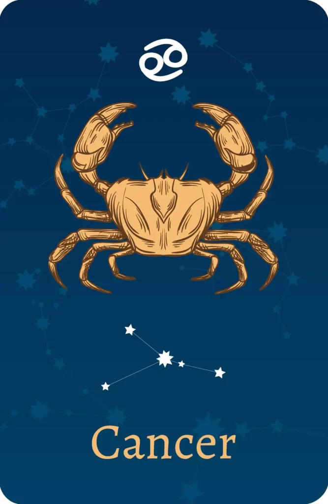 Signe du zodiaque Cancer avec représentation des étoiles