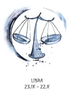 Un symbole de la balance peint à la main