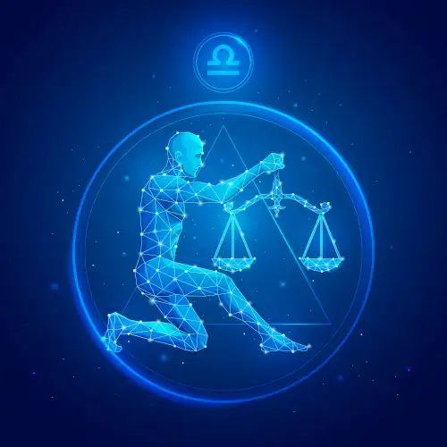 Représentation du signe astrologique de la Balance, symbole inclus