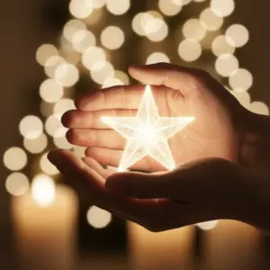 étoile dans les mains tenir