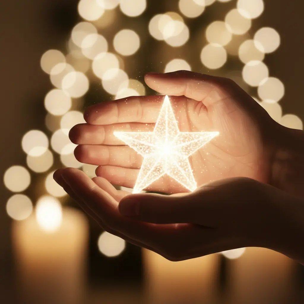 étoile dans les mains tenir
