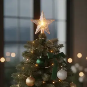 Étoile de Noël sur le sapin de Noël